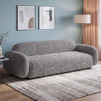 Royale Urban Maze 3 Seater Premium Polyester Upholstered Sofa in White & Black