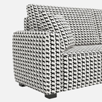 Orion Classic Houndstooth 2 Seater Premium Polyester Upholstered Sofa in White & Black