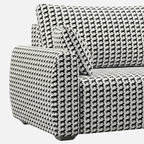 Orion Classic Houndstooth 3 Seater Premium Polyester Upholstered Sofa in White & Black