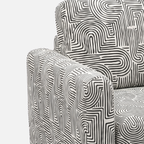 Orion Urban Maze 1 Seater Premium Polyester Upholstered Sofa in White & Black
