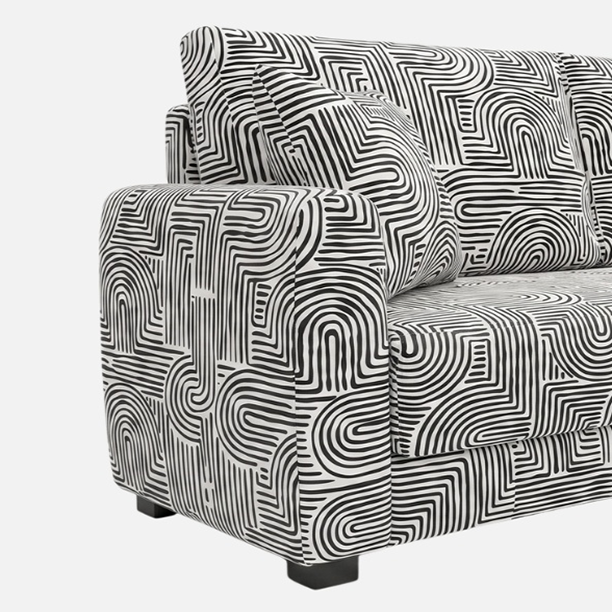 Orion Urban Maze 2 Seater Premium Polyester Upholstered Sofa in White & Black
