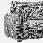 Orion Urban Maze 3 Seater Premium Polyester Upholstered Sofa in White & Black