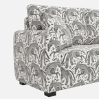 Orion Safari Sketch 2 Seater Premium Polyester Upholstered Sofa in White & Black