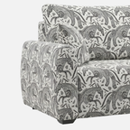 Orion Safari Sketch 3 Seater Premium Polyester Upholstered Sofa in White & Black