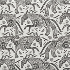 Orion Safari Sketch 3 Seater Premium Polyester Upholstered Sofa in White & Black