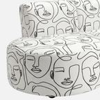 Nova Modern Muse 3 Seater Premium Polyester Fabric Armless Sofa in White & Black
