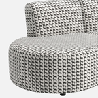 Nova Classic Houndstooth 3 Seater Premium Polyester Fabric Armless Sofa in White & Black
