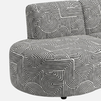 Nova Urban Maze 3 Seater Premium Polyester Fabric Armless Sofa in White & Black