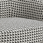 Arlo Classic Houndstooth Premium Polyester Fabric Accent Chair in White & Black