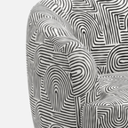 Arlo Urban Maze Premium Polyester Fabric Accent Chair in White & Black