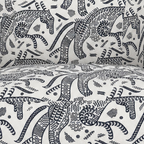 Arlo Safari Sketch Premium Polyester Fabric Accent Chair in White & Black