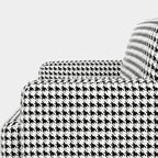 Serenee Classic Houndstooth 2 Seater Premium Polyester Upholstered Sofa in White & Black