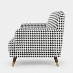 Serenee Classic Houndstooth 2 Seater Premium Polyester Upholstered Sofa in White & Black