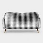 Serenee Classic Houndstooth 2 Seater Premium Polyester Upholstered Sofa in White & Black