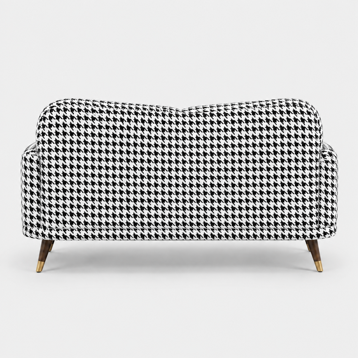 Serenee Classic Houndstooth 2 Seater Premium Polyester Upholstered Sofa in White & Black