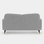 Serenee Classic Houndstooth 3 Seater Premium Polyester Upholstered Sofa in White & Black