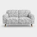 Serenee Modern Muse 2 Seater Premium Polyester Upholstered Sofa in White & Black