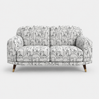 Serenee Modern Muse 2 Seater Premium Polyester Upholstered Sofa in White & Black