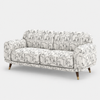 Serenee Modern Muse 3 Seater Premium Polyester Upholstered Sofa in White & Black