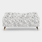 Serenee Modern Muse 3 Seater Premium Polyester Upholstered Sofa in White & Black