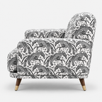 Serenee Safari Sketch 2 Seater Premium Polyester Upholstered Sofa in White & Black