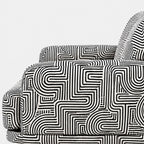Serenee Urban Maze 2 Seater Premium Polyester Upholstered Sofa in White & Black