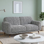 Serenee Urban Maze 2 Seater Premium Polyester Upholstered Sofa in White & Black