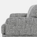 Serenee Urban Maze 3 Seater Premium Polyester Upholstered Sofa in White & Black